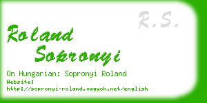 roland sopronyi business card